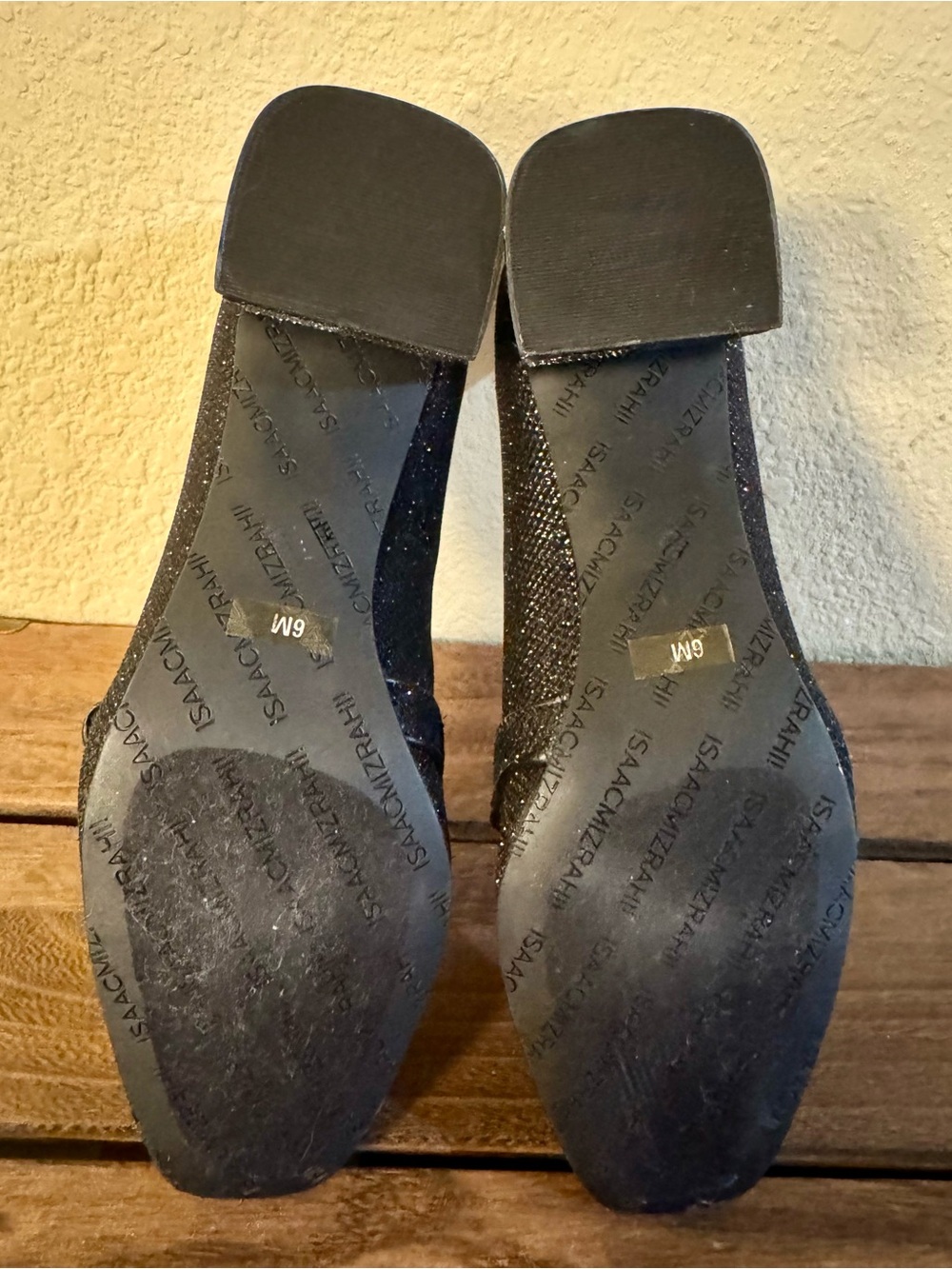 Isaac Mizrahi Black Glitter Mary Jane Heels - Picture 7 of 7